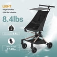 thumbnail image 3 of Lightweight Baby Stroller, Compact Travel Stroller for Airplane, One-Click Fold, Infant Toddler Stroller w/Adjustable Canopy, Storage Basket for Kids, 3 of 8
