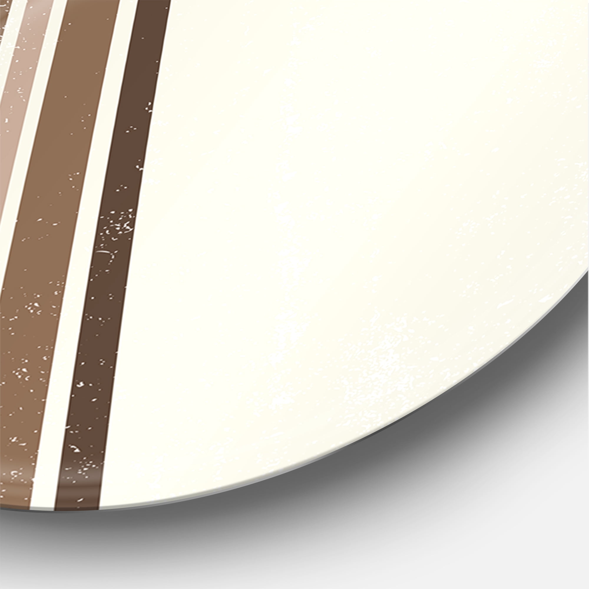 Designart 'Abstract Moon and Sun With Leaf In Earth Tones' Modern Circle Metal Wall Art 36x36 - Disc of 36