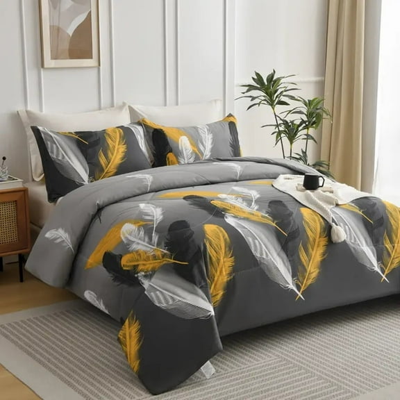 HGmart Miller Feather Twin 2 Pieces Duvet Cover Set Soft Breathable Washed Microfiber Duvet Cover