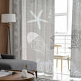 thumbnail image 4 of Gray Coastal Semi Sheer Curtains 108 Inch Length 2 Panels Set, Nautical Beach Summer Sea Starfish Coral Sheer Kitchen Curtain Privacy Voile Window Curtain for Living Room Bedroom Rod Pocket Drapes, 4 of 7