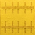 thumbnail image 1 of Ahgly Company Machine Washable Indoor Square Solid Yellow Modern Area Rugs, 8' Square, 1 of 4