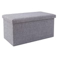 thumbnail image 1 of Foldable Fabric Storage Ottoman Footstool Stool Multifunctional Storage Box for Living Room Dorm Room Gray S, 1 of 4