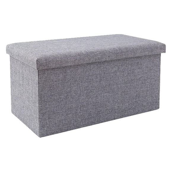 Foldable Fabric Storage Ottoman Footstool Stool Multifunctional Storage Box for Living Room Dorm Room Gray S