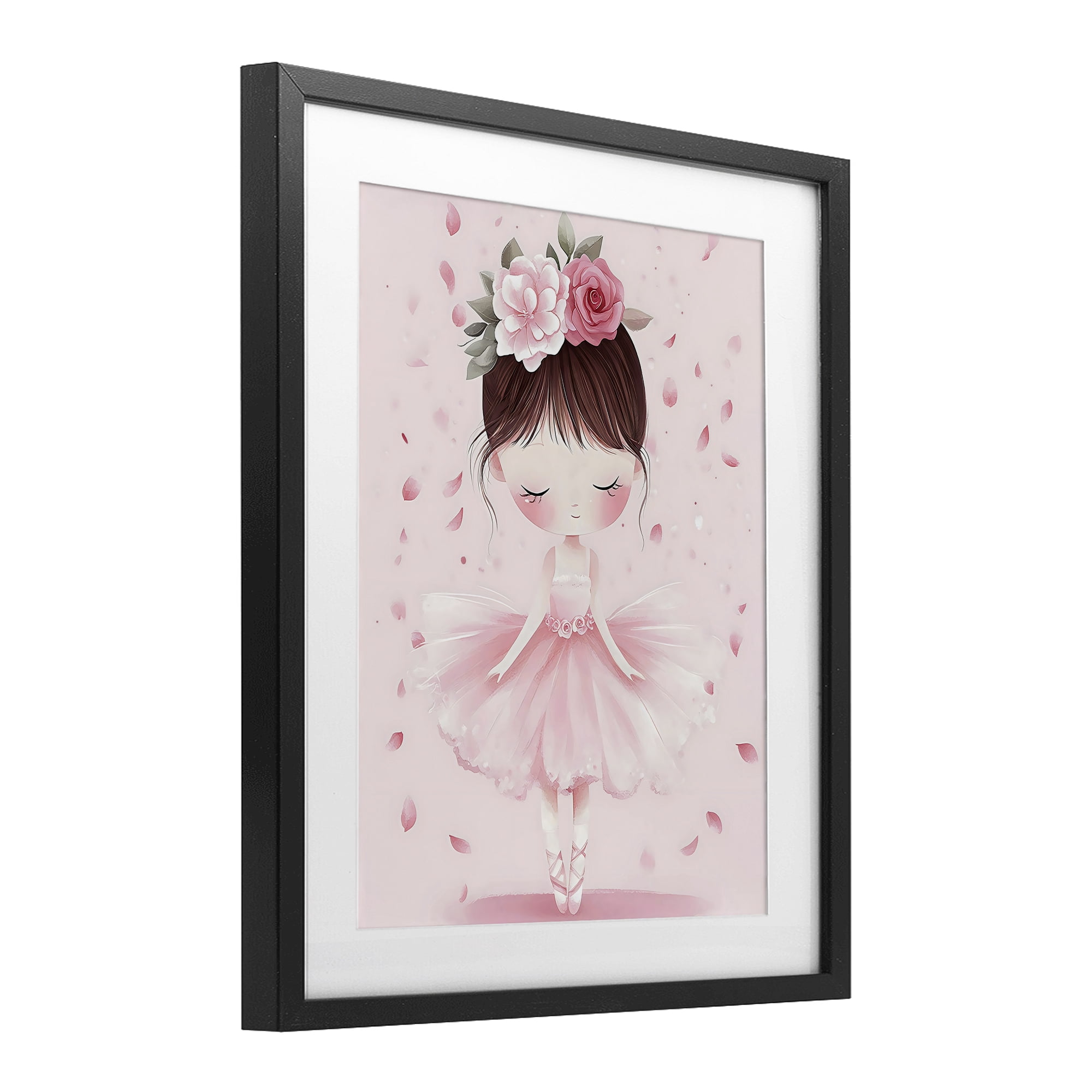 Stupell Industries Ballerina With Floral Headdress Black Framed Print Under Glass, design by Creative Studio