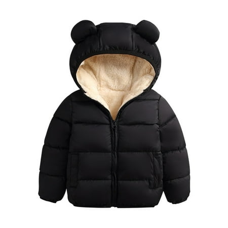 

Winter Infant Kids Baby Girls Boys Coat 3D Ears Hooded Long Sleeve Warm Outfits
