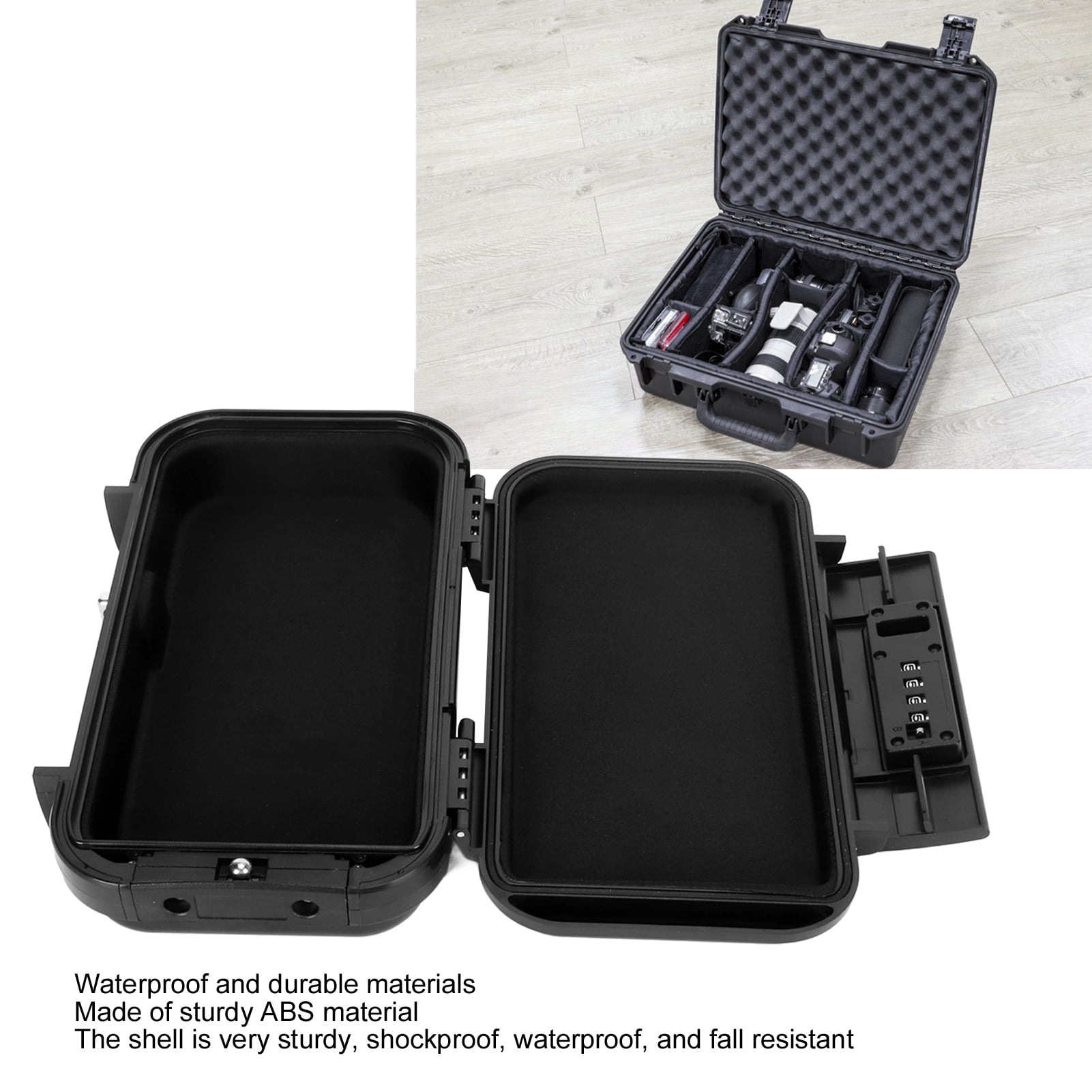 Coffre-fort Portable OQIMAX - Boîtier ABS Résistant, étanche, Avec Câble Acier Et Serrure à Code 4 Chiffres - Pour Plage, Voyage, Bureau, Salle De Sport
