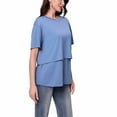 thumbnail image 6 of THDHVS Maternity Shirts for Women,Maternity T Shirts,Women Maternity Clothing Solid Color Short Sleeve Double-layer Nursing Top Multifunctional T-shirt Blue 2XL, 6 of 7