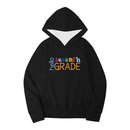 

Kids Boys Girls Autumn WInter School Season Seventh Grade Letter Printed Long Sleeve Hoodie Warm And Comfortable Tops Children S Clothing Cute Hoodies For Teen Girls(Size:4-5 Years)