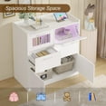 thumbnail image 5 of VECELO 6 Drawers Double Dresser, Wood Chest of Drawers Storage Cabinets with Charging Station and LED Lights for Bedroom Entryway Living Room, White, 5 of 8