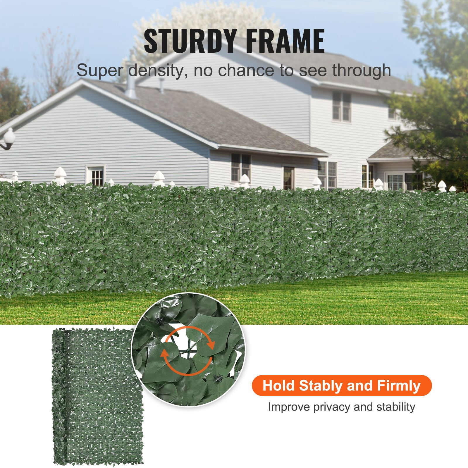 Artificial Ivy Privacy Fence 96x72 Inch UV-Resistant Silk Leaves for Garden Balcony
