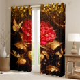 thumbnail image 2 of Feelyou Rose Flower Floral Black Out Curtains, Romantic Anniversary Curtains Pack of 2 (42x63 Each), Valentine's Day Theme Bedroom Curtains, Living Room Curtains Decor, 2 of 6
