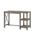 thumbnail image 6 of Walker Edison Modern Rustic Wood and Metal X Kitchen Island, Grey Wash, 6 of 11
