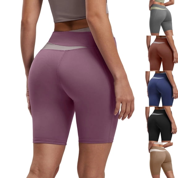 Aboser Butt Lifting Biker Shorts for Women Tummy Control Yoga Workout Shorts Athletic High Waisted Running Shorts Stretchy Casual Tight Shorts