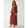 thumbnail image 5 of Printed V-Neck Maxi Dress with Buttons, 5 of 6