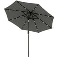 thumbnail image 1 of Outsunny 8.8 ft Patio Umbrella with 24 Solar LED Lights, Tilt, Dark Grey, 1 of 10