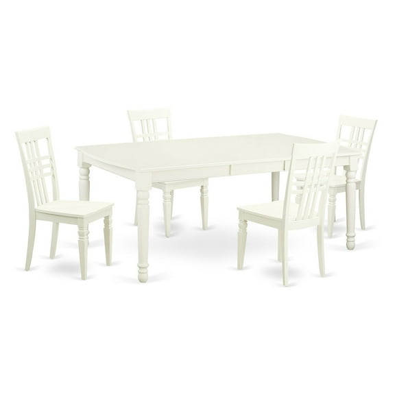 East West Furniture Dover 5 Piece Latticeback Dining Table Set