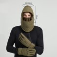 thumbnail image 4 of jobturf Balaclava Face Mask Men Waterproof Windproof Thickened Thermal Winter Hats with Gloves 2 Piece Outfits 3 in 1 Ski Cap and Glove Set, 4 of 6