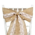 thumbnail image 6 of Efavormart 5"x108" | Natural Burlap With Lace Chair Sash, Hessian Fabric Rustic Jute Chair Sash, Chair Bow, 6 of 10