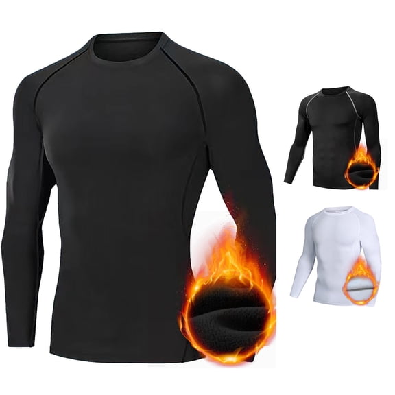 Afdoent Mens Long Sleeve T-Shirt Workout Gym T-Shirt Running Top Warm Sports Baselayer Undershirts For Everyday Wear
