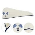 thumbnail image 3 of Unique Bargains 1 Pc Soft Cute Cartoon Pattern Hair Towel for Bathroom Hotel Coral Fleece Beige, 3 of 5