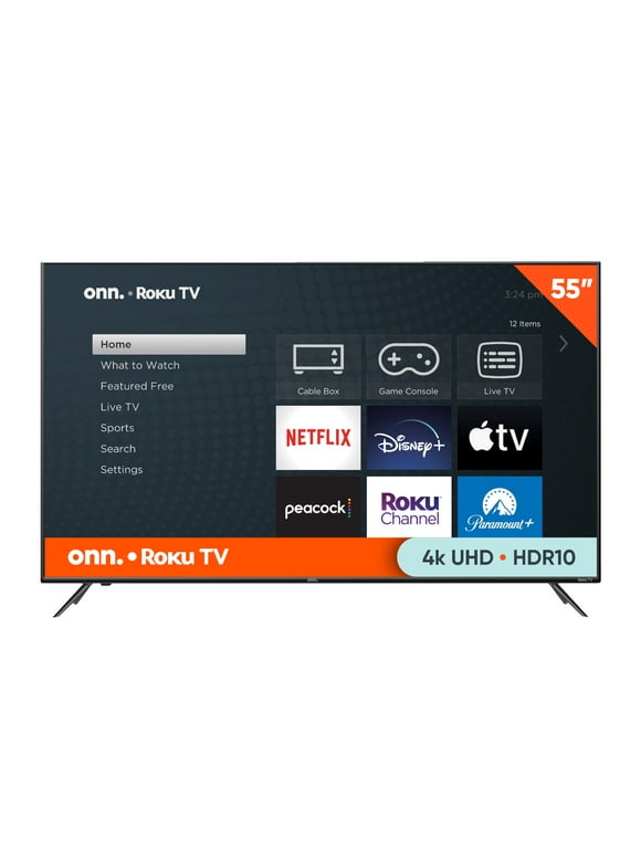 onn. 55 Class 4K UHD (2160P) LED Roku Smart Television HDR (100012586)