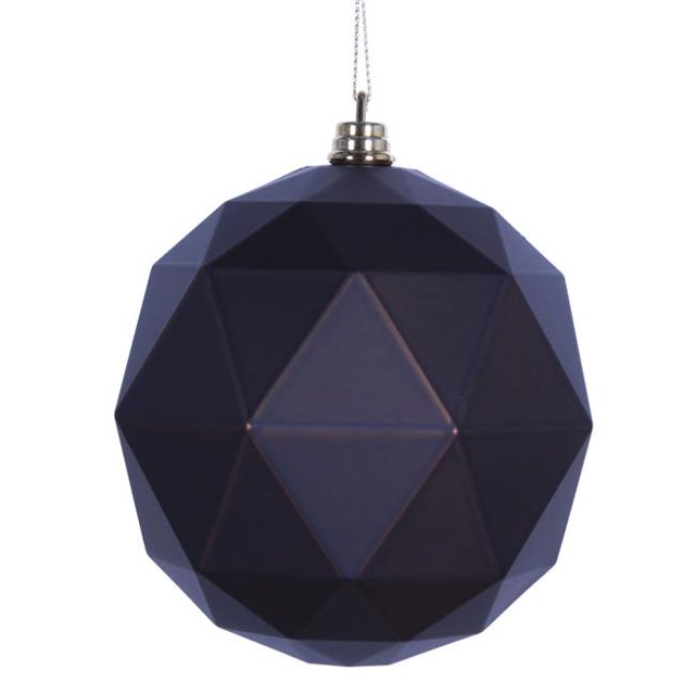 Vickerman M177375DM 4.75 in. Chocolate Matte Geometric Christmas Ornament Ball - 4 per Bag