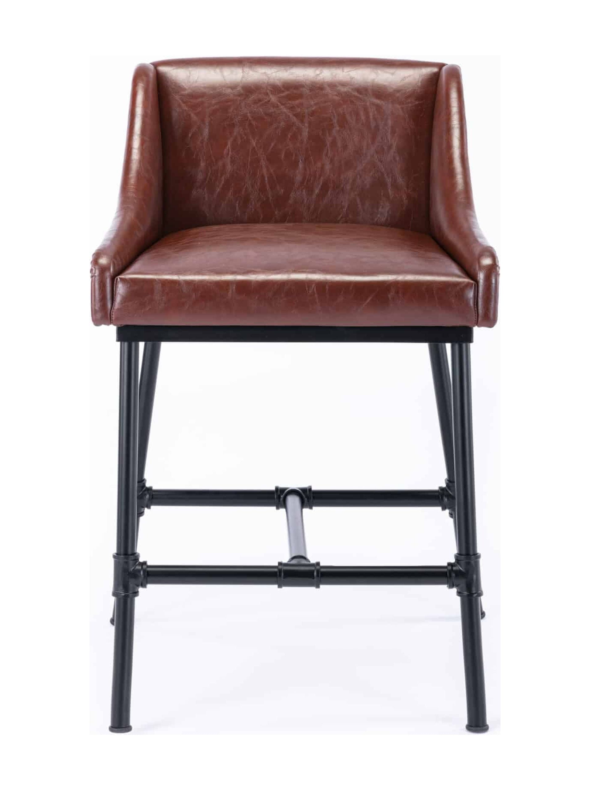 Boraam Parlor Faux Leather Adjustable Bar Stool - Desert Red
