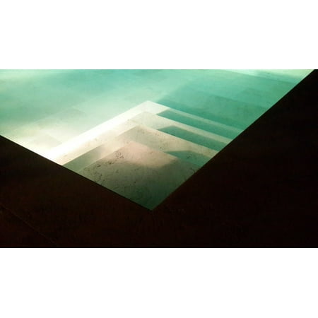 - Laminated Poster Blue Spa Stairs Reflection Water Swimming Pool Poster Print 24 x 36