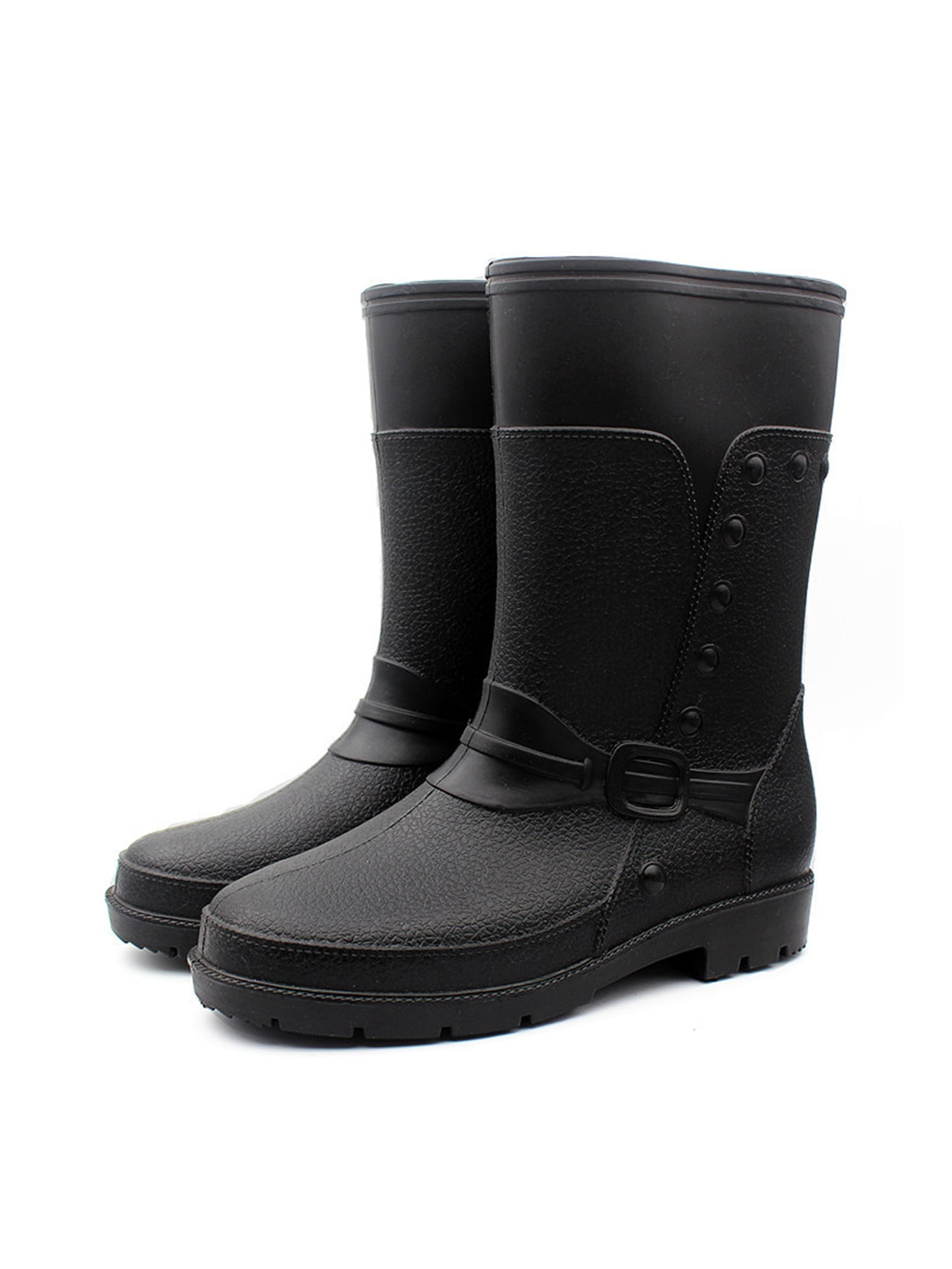GENILU Men's Rain Boots Wide Calf Rubber Boot Slip Resistant Garden ...