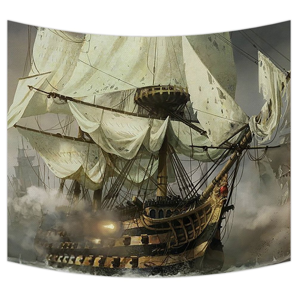 GCKG Cool Pirate Ship Tapestry Wall Hanging,Wall Art, Dorm Decor,Wall