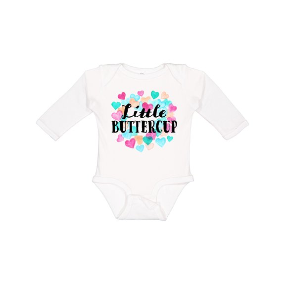 Inktastic Little Buttercup Hearts Boys or Girls Long Sleeve Baby Bodysuit
