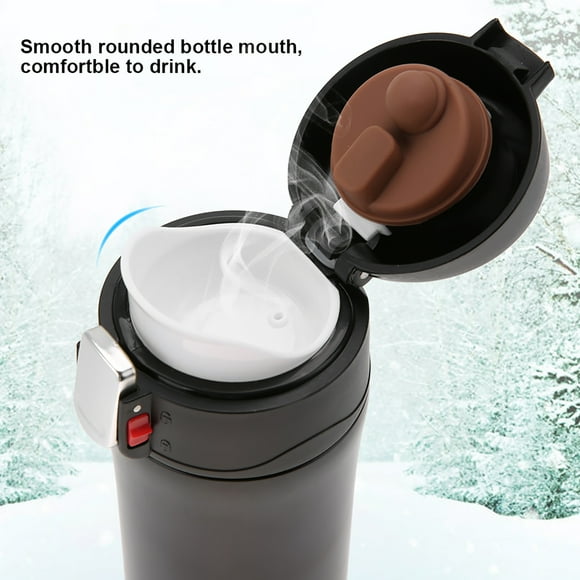 Taza Caliente de 350 ml, Botella de Agua Con Aislamiente Térmico de Acero inoxidable, Taza de Vije a Prueba de Fugas, ideal para El Hogar, La Oficina, Al Aire Libre con Libre