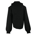 thumbnail image 5 of Wutalume Women's Relaxed Loose Long Sleeve Turtleneck Pullover Solid Color Knit Sweater, Cozy Winter Top, Soft Fabric for All Day Comfort,Black L, 5 of 5
