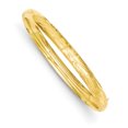 thumbnail image 1 of 14k Yellow Gold 6.35mm Florentine Hinged Bangle Bracelet, 1 of 6