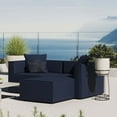 thumbnail image 2 of Modway Saybrook Ensemble de Causeuse Rembourrée et Ottoman pour Patio Extérieur, Bleu Marine, 2 of 10