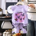 thumbnail image 4 of NAISIBABY Girls Outfit Sets, Prints Ruffles Sleeveless T-Shirt & Elastic Waist Shorts 2-Piece Kids Cute Fashion Clothes Purple 2T, 4 of 6