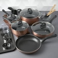 thumbnail image 2 of Basic Essentials 29-Piece Non-Stick Aluminum Cookware Set in Black with Baking Sheet, Cookie Cutters, Silicone Utensils, Glass Mixing Bowls, Measuring Cups and Spoons, 2 of 17