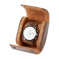 thumbnail image 1 of Single Watch Travel Case -Premium Leather Watch Case With Perfect Texture. Watch Carrying Case Or Organizer For Storage And Display.Mens Watch Case for Travel Handcrafted by Craftsmen., 1 of 5