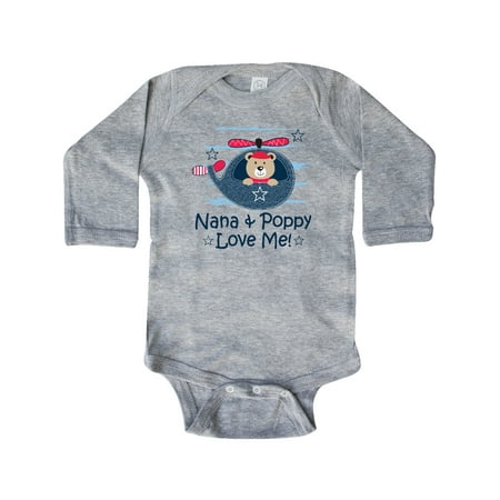 

Inktastic Nana and Poppy Love Me Outfit Gift Baby Boy Long Sleeve Bodysuit