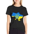 thumbnail image 3 of T-shirt Ukraine Map National Emblem  Soft Cotton Adult Heat-Transfer Graphic T-Shirt - 180g Breathable Fabric, Unisex Summer Casual Wear with Durable Heat-Printed Design, 3 of 9