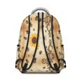 thumbnail image 3 of Sunflower and Bee Scroll Cream Pattern Backpack for School, Cute School Bag with Adjustable Shoulder Straps and Padded Back, 15.3"x11"x7.1", 3 of 4