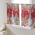 thumbnail image 3 of Sheer Curtains 54 inches Long, Christmas Red Gnome Xmas Tree Gifts Balls Pinecone Light Filtering Sheer Window Curtains Rod Pocket Voile Drapes for Bedroom Living Room, 52"W x 54"L 2 Panels, 3 of 7