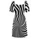 thumbnail image 5 of Vestido blanco y negro sin mangas para mujer ropa de baile baile de graduación 60, 5 of 6
