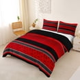 thumbnail image 3 of jejeloiu Bold Paisley Duvet Cover King For Men Women,Striped Print King Bedding,Red Black,Black Reversible,3-Piece,1 Duvet Cover and 2 Pillowcases, 3 of 6