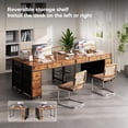 thumbnail image 6 of HLDIRECT 47 inch Computer Desk with 6 Drawers, Reversible Home Office Desk with Storage, Office Desk for Home Office, Writing, Study, Work, Living Room，Rustic Brown, 6 of 7
