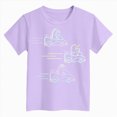 thumbnail image 4 of TOWED22 Boys Short Sleeve Shirts Kids Crewneck Solid Basic Tees Casual Tops(Light Purple,5-6 Y), 4 of 4