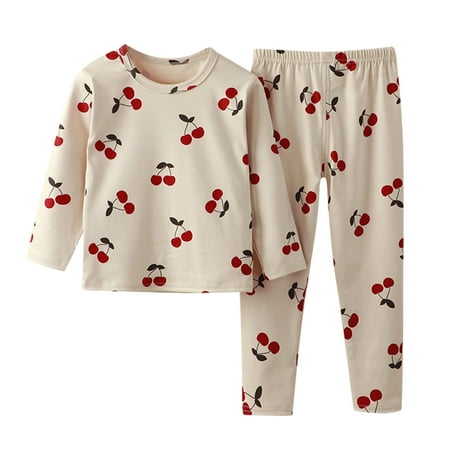 

QYZEU Pajamas Babies Sleepers for Toddler Boys Toddler Kids Baby Boys Girls Long Sleeve Cartoon Tops Pj’S Pants Trousers Sleepwear Pajamas Outfits Set 2Pcs
