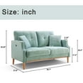 thumbnail image 2 of DEALTOPS Small Couch with 2 Pillows, 57'' Accent Loveseat Sofa, Comfy Green Couch for Living Room, Bedroom, 2 of 7