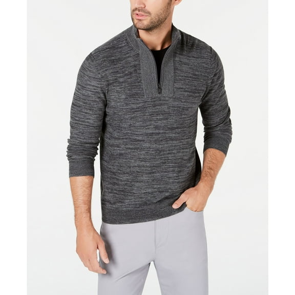 Alfani Men's Quarter-Zip Ribbed Placket Sweater Size 3 Extra Large