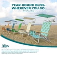 thumbnail image 7 of Bliss Hammocks Folding Beach Chair with Canopy, Storage Pouch, & Cup Holder, 5 Reclining Positions, 275 Lb. Capacity (Palm Tree), 7 of 7